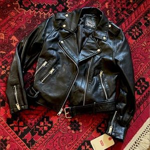 Levi’s Women’s Faux Leather Belted Motorcycle Jacket